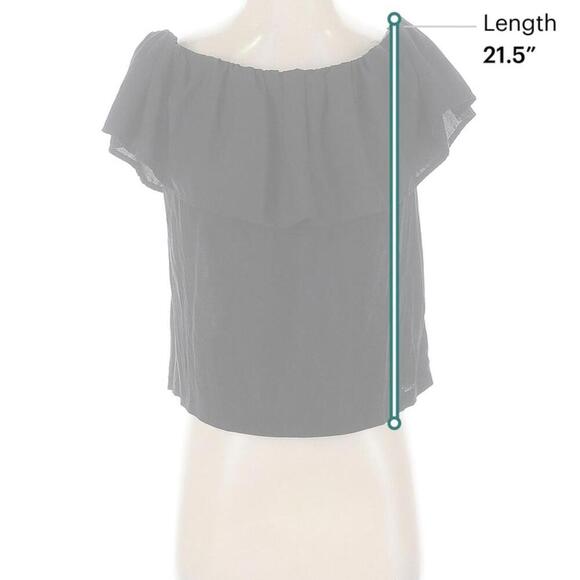 Black Off-Shoulder Ruffle Top - Picture 3 of 4